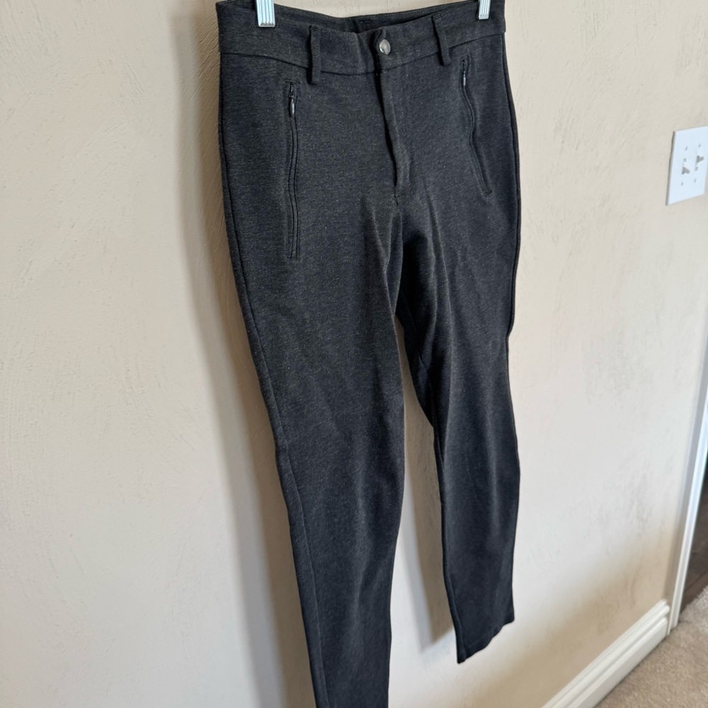 BR gray straight leg, ponte style work pants